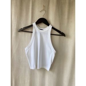 Topshop White Cropped Racerback